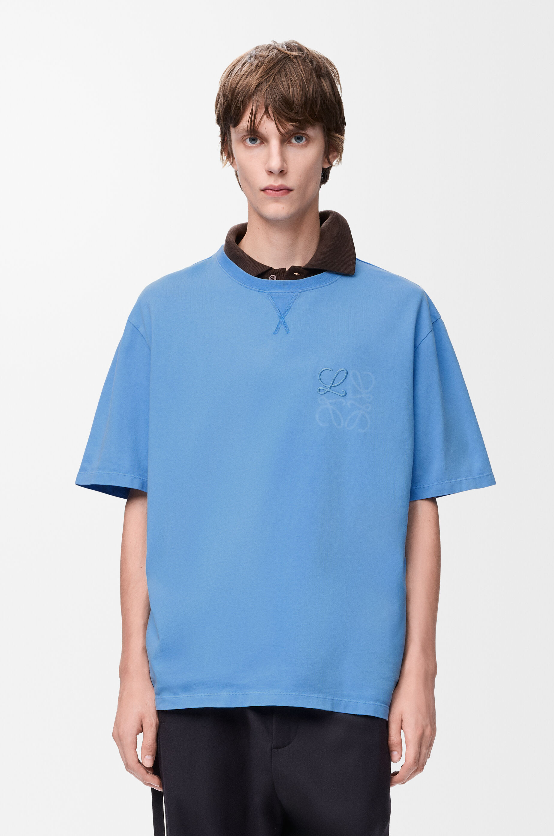Loose fit T-shirt in cotton Blue - LOEWE USA Official Website
