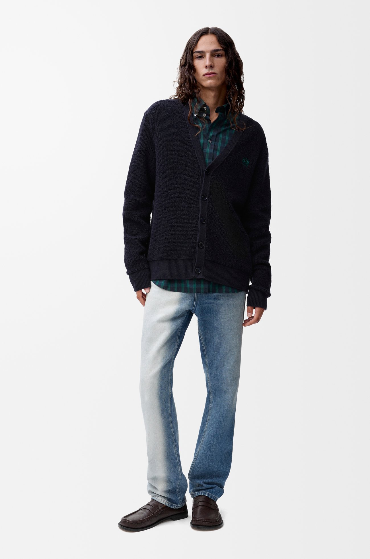 LOEWE Cárdigan en lana Azul Marino