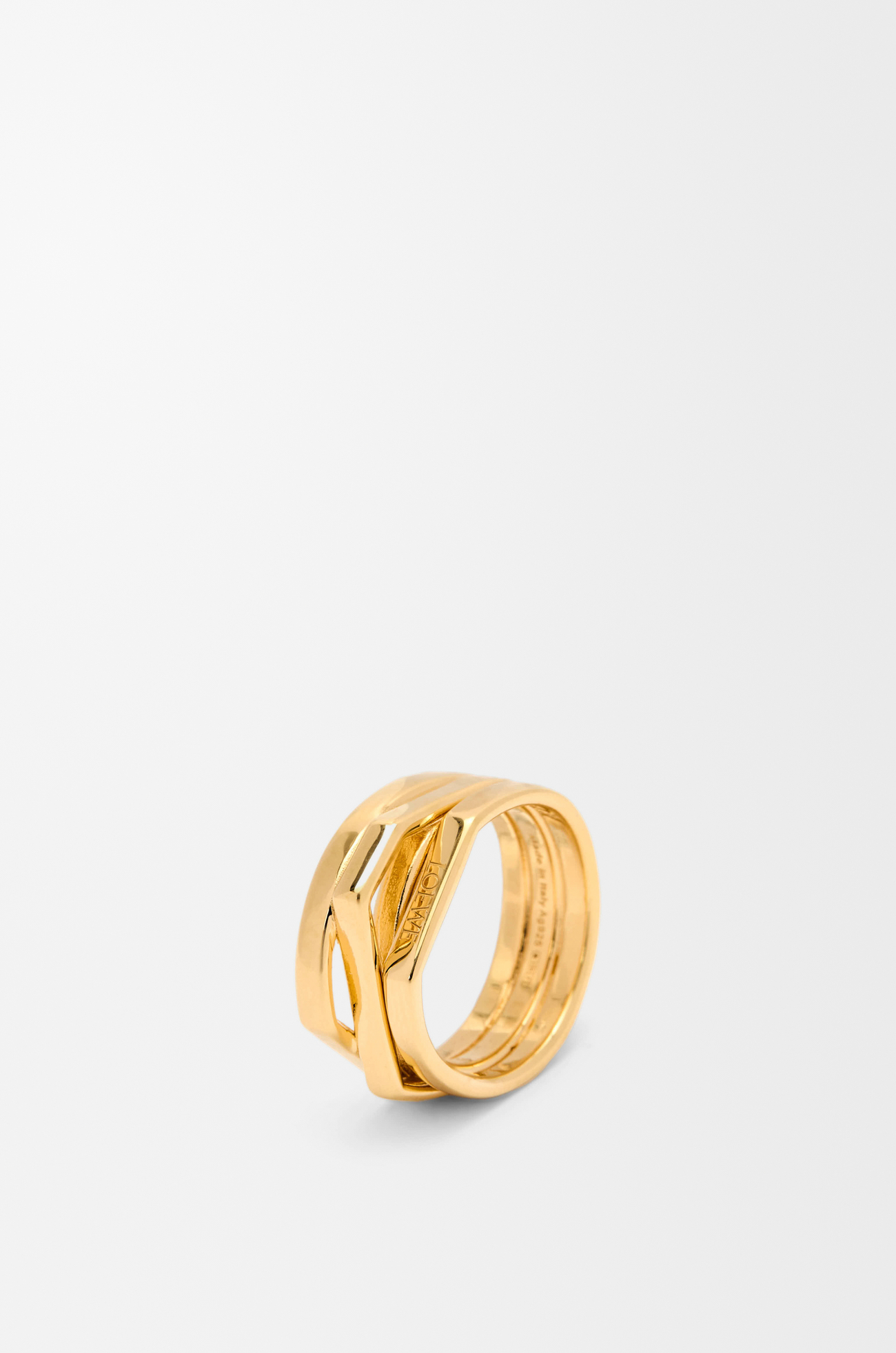 LOEWE Anillo Stacked en plata de ley Dorado
