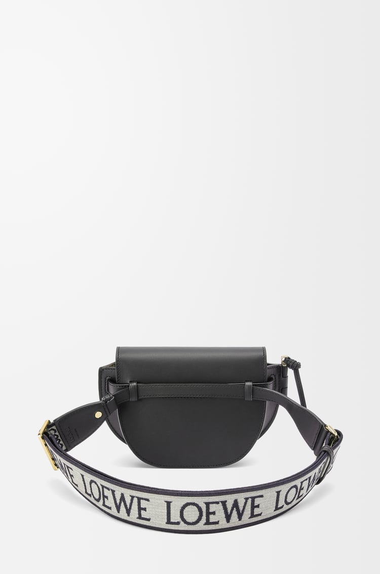LOEWE Mini Gate Dual bag in soft calfskin and jacquard Black