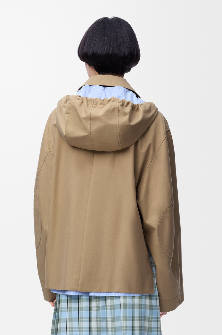LOEWE Hooded parka in cotton Beige