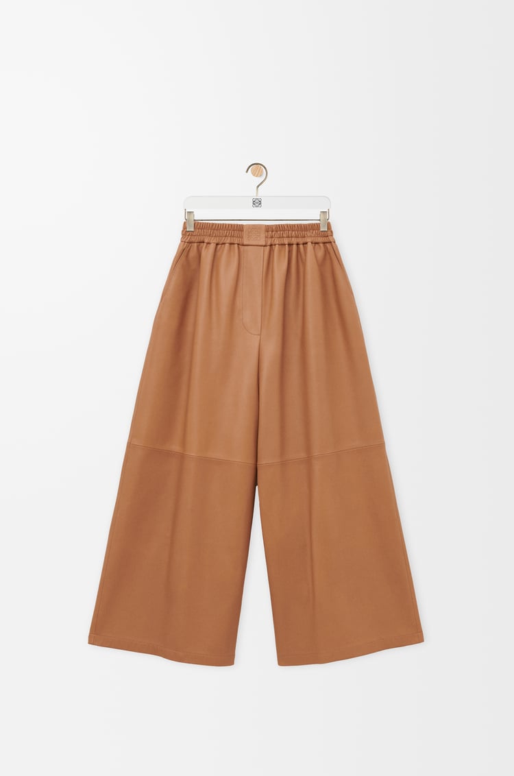 LOEWE Pantalon court en cuir d'agneau nappa Toffee