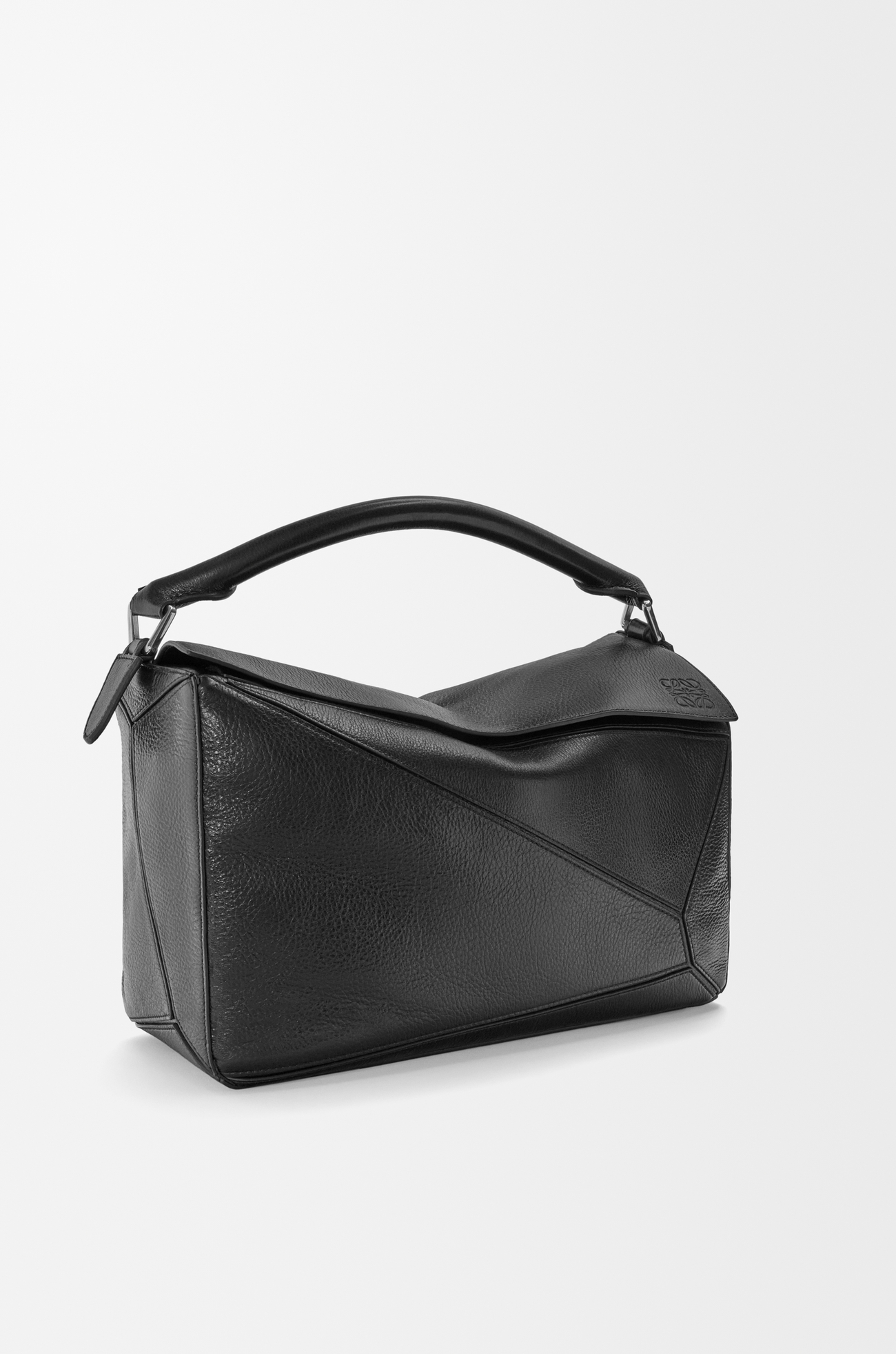 LOEWE Large Puzzle bag in deerskin Black