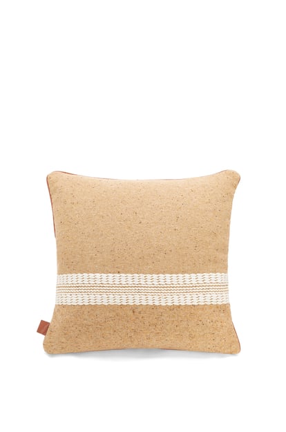 LOEWE Stripe cushion in wool and linen Light Beige/Multicolor plp_rd