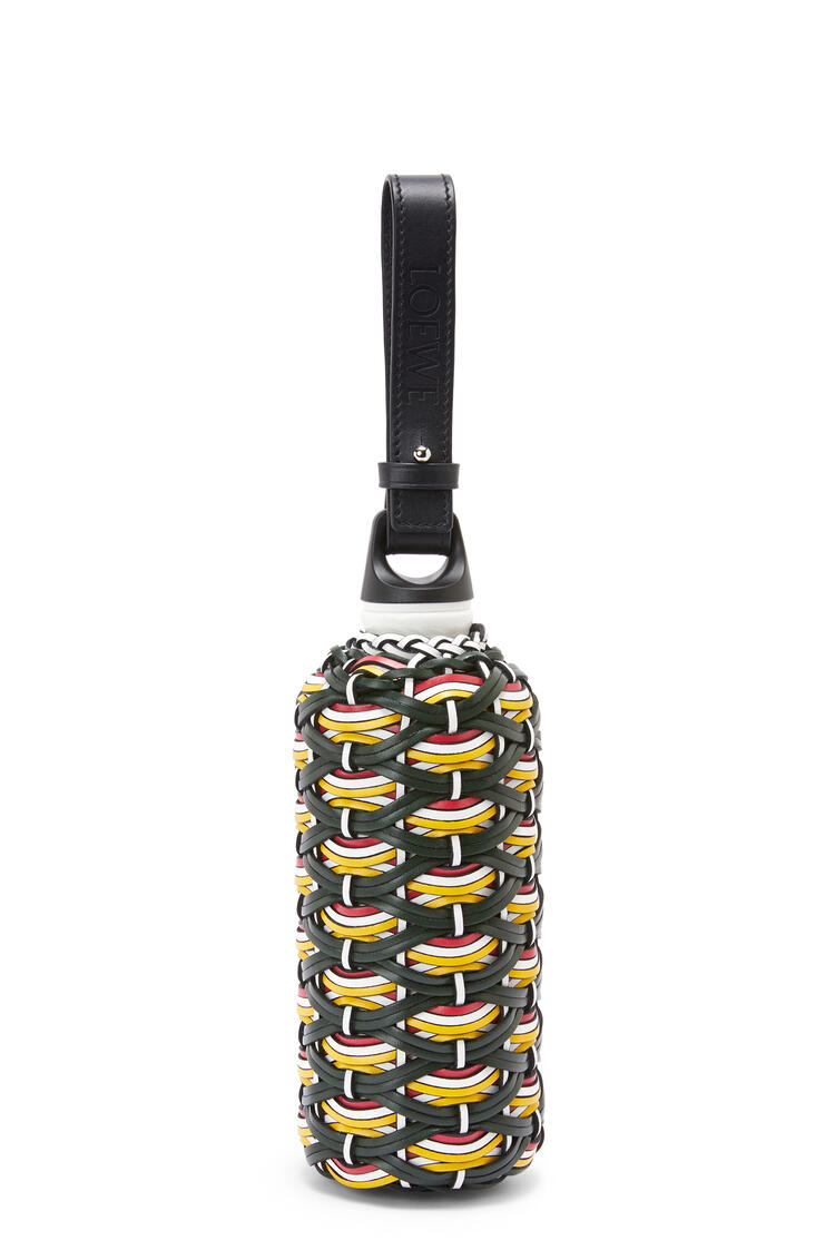 LOEWE Braided bottle in aluminium and calfskin Green/Multicolor pdp_rd
