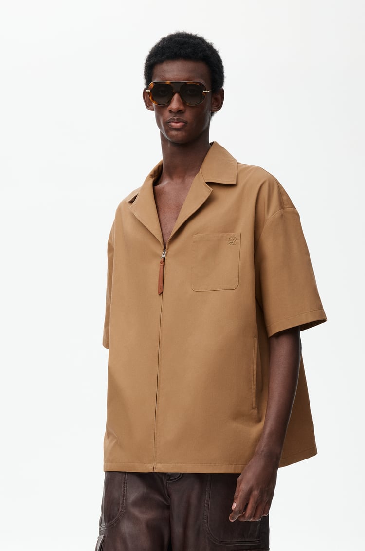 LOEWE Short sleeve shirt in cotton Almond