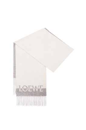 LOEWE 羊毛羊絨混紡雙色 LOEWE 圍巾 White/Light Grey plp_rd