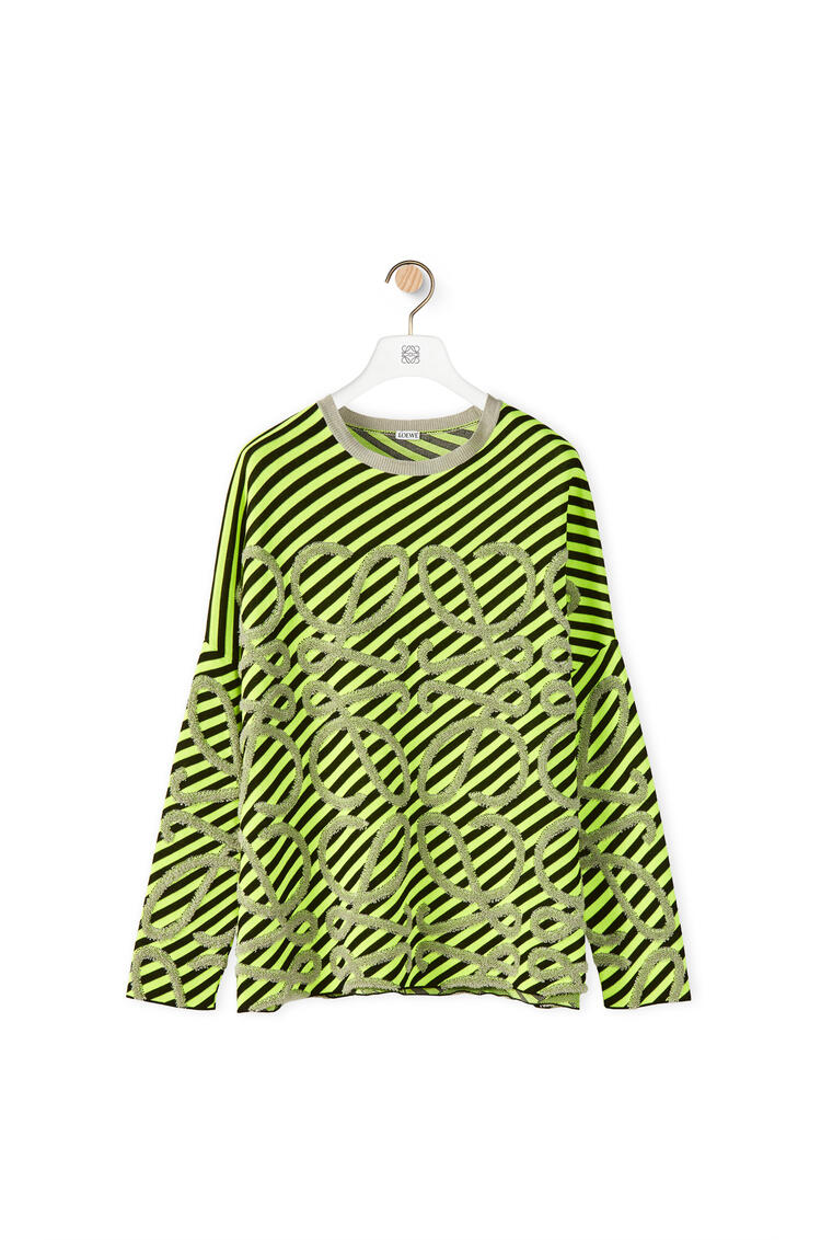 LOEWE Jersey en algodón y lino con jacquard de Anagrama Amarillo/Negro pdp_rd