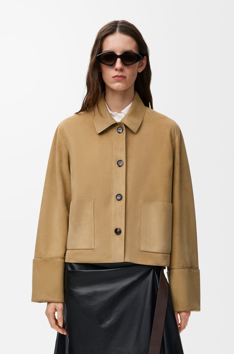 LOEWE ターンアップ ジャケット（スエードラム） ゴールド