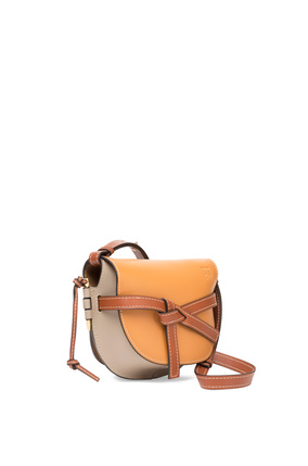 LOEWE Small Gate bag in soft calfskin Amber/Light Grey/Rust Colour plp_rd