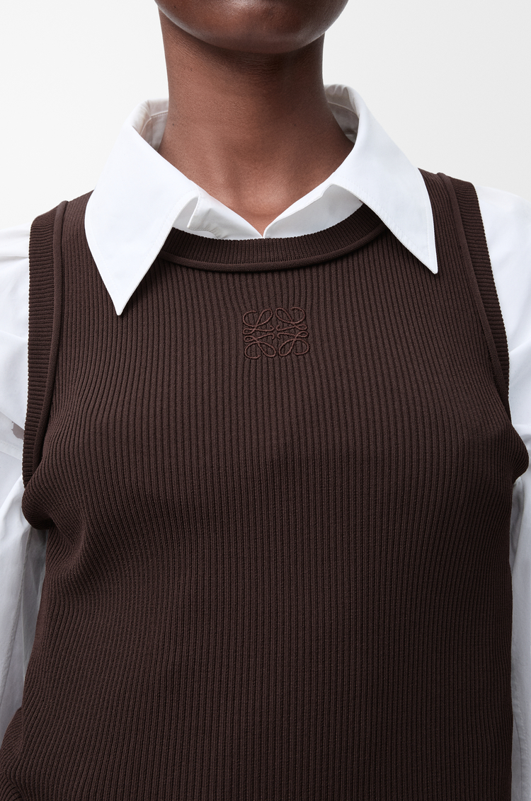 LOEWE Débardeur Anagram en viscose stretch Marron