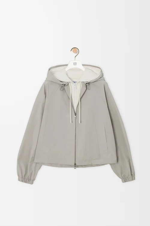 LOEWE Parka in technical cotton shell Light Grey