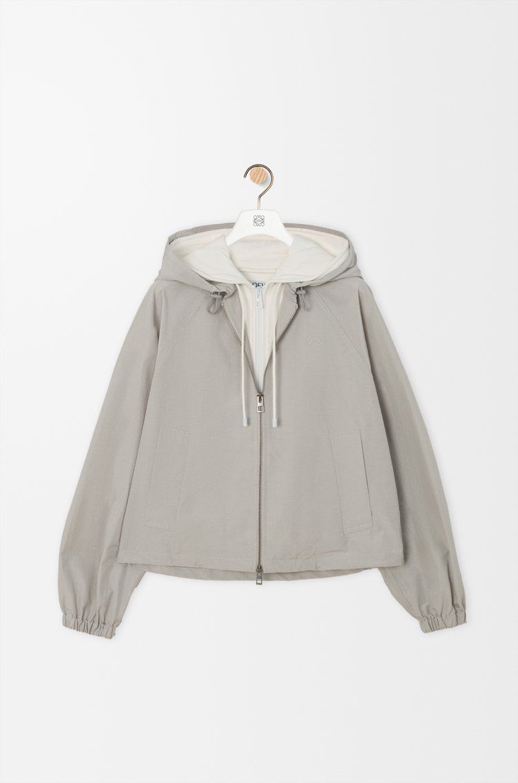 LOEWE Parka in technical cotton shell Light Grey