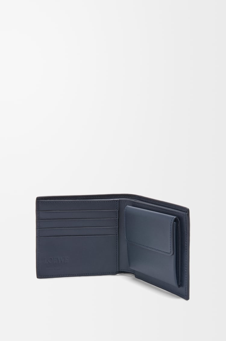 LOEWE Bifold coin wallet in soft grained calfskin Deep Navy