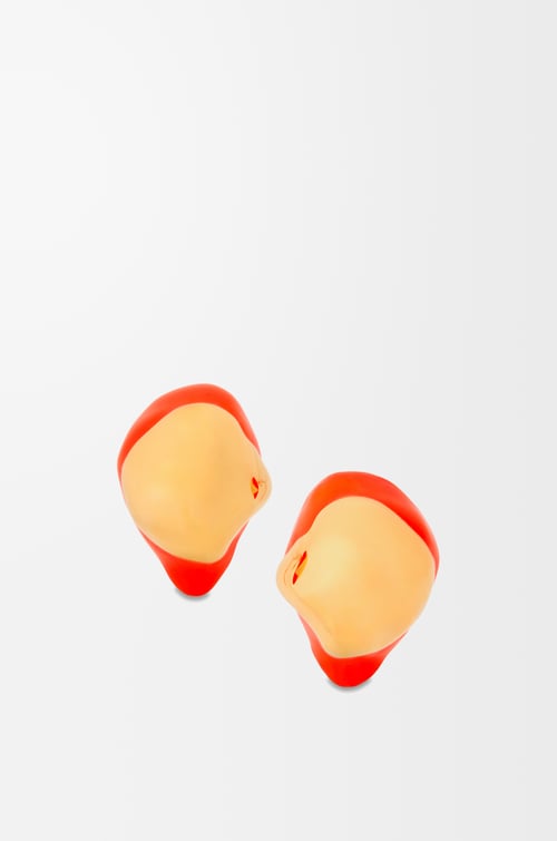 LOEWE Pendientes Foam Drip en plata de ley y esmalte Dorado/Rojo