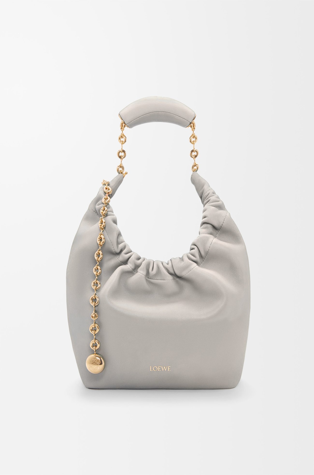 LOEWE Bolso Squeeze pequeño en piel napa de cordero Gris Valva plp_rd