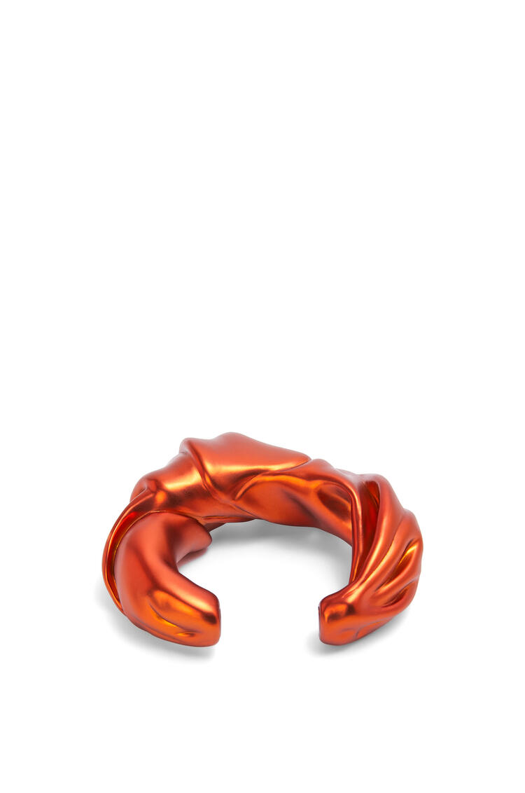 LOEWE Large nappa twist cuff in sterling silver Red Orange pdp_rd