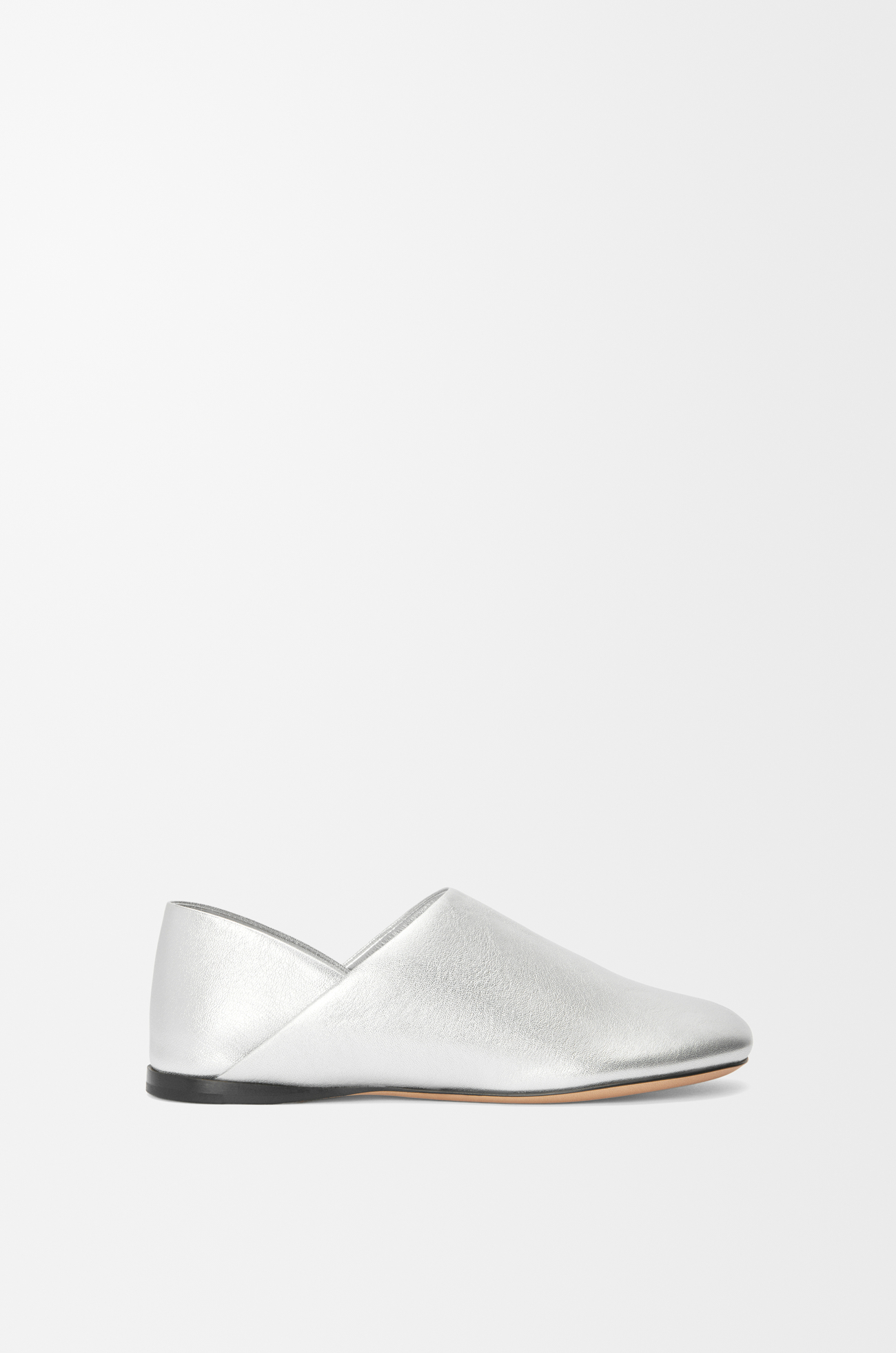 LOEWE Toy slipper in laminated lambskin Silver plp_rd