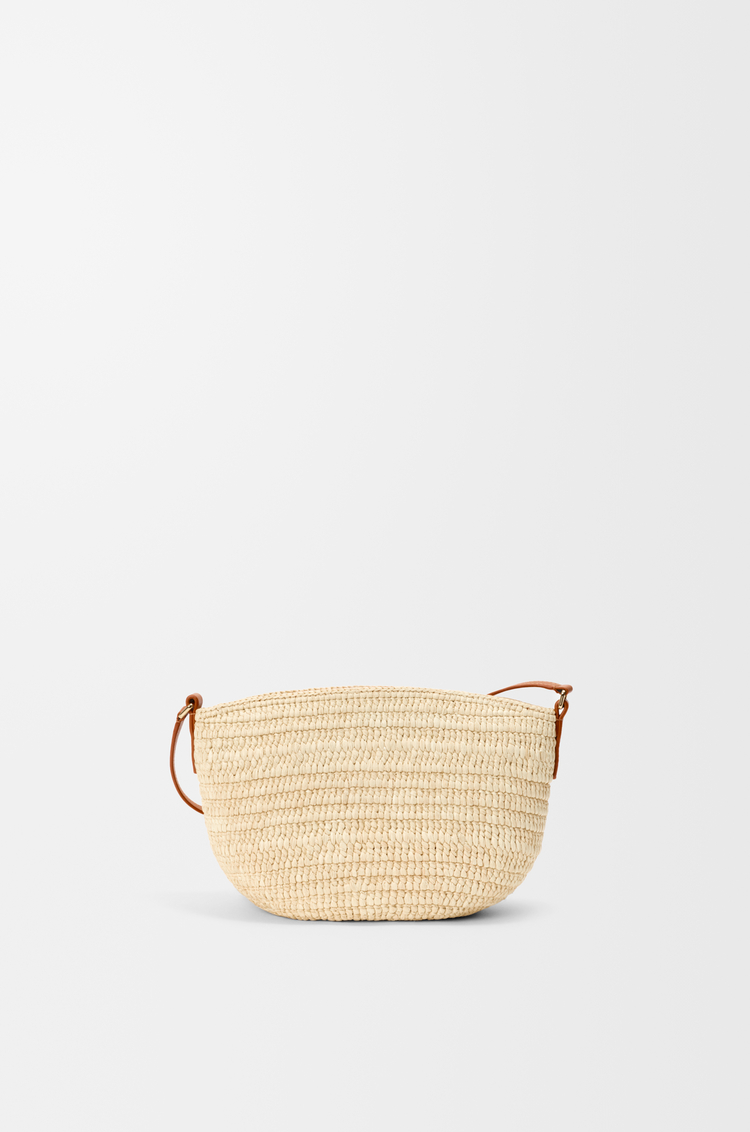LOEWE Eclipse pochette in raffia and calfskin Natural/Tan