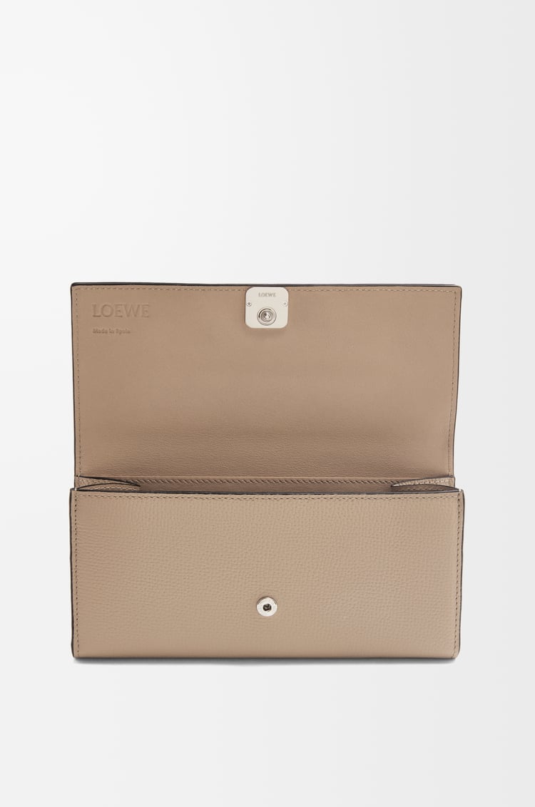 LOEWE Anagram continental wallet in pebble grained calfskin Sand