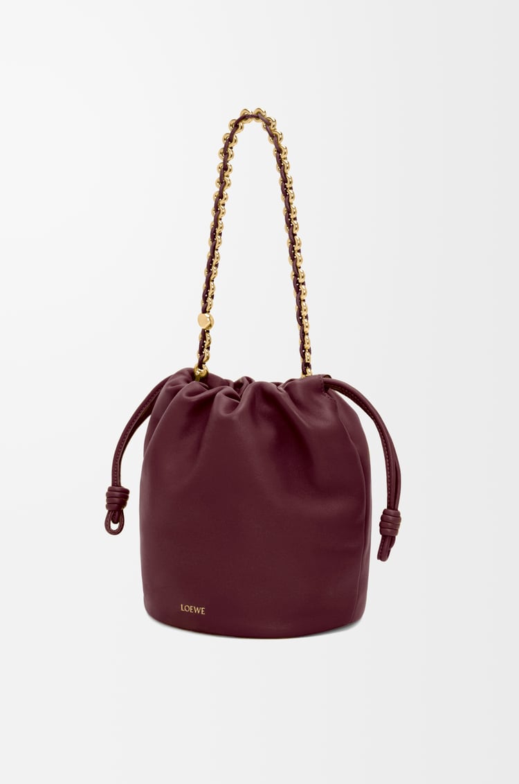 LOEWE Flamenco purse bucket in mellow nappa lambskin Dark Burgundy