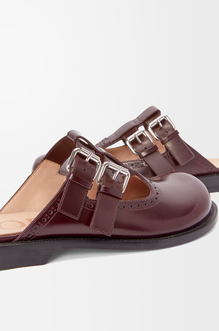 LOEWE Mule Mary Jane Campo en piel de ternera Burdeos