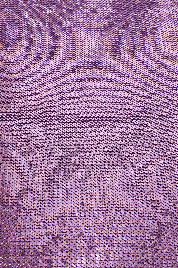 LOEWE 黏膠纖維亮片緊身胸衣中長連身裙 紫羅蘭