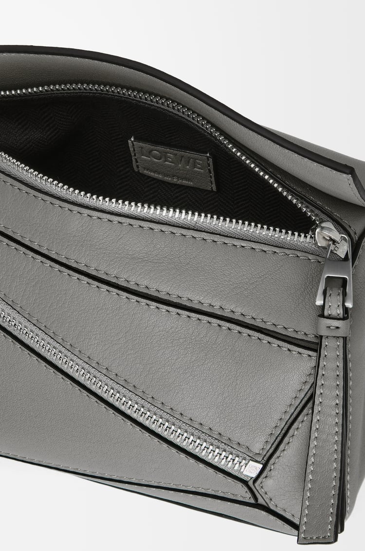 LOEWE Mini Puzzle bumbag in classic calfskin Asphalt Grey