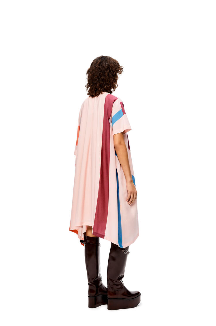 LOEWE Vestido asimétrico en lana de rayas Rosa/Azul pdp_rd