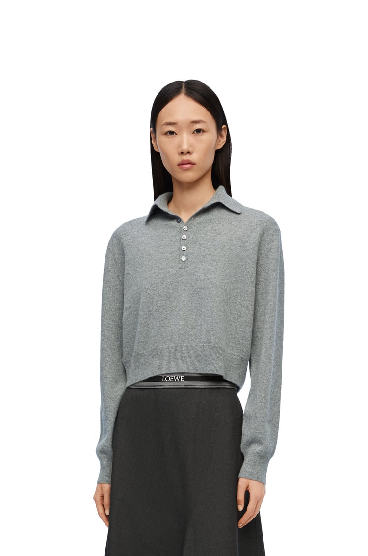 LOEWE Polo sweater in cashmere Grey Melange