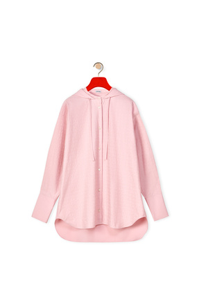 LOEWE Camisa de algodón con anagrama y capucha Rosa Ingles plp_rd