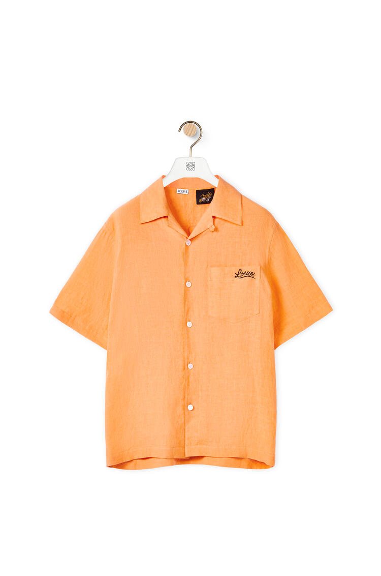 LOEWE Bowling shirt in linen Mandarin pdp_rd