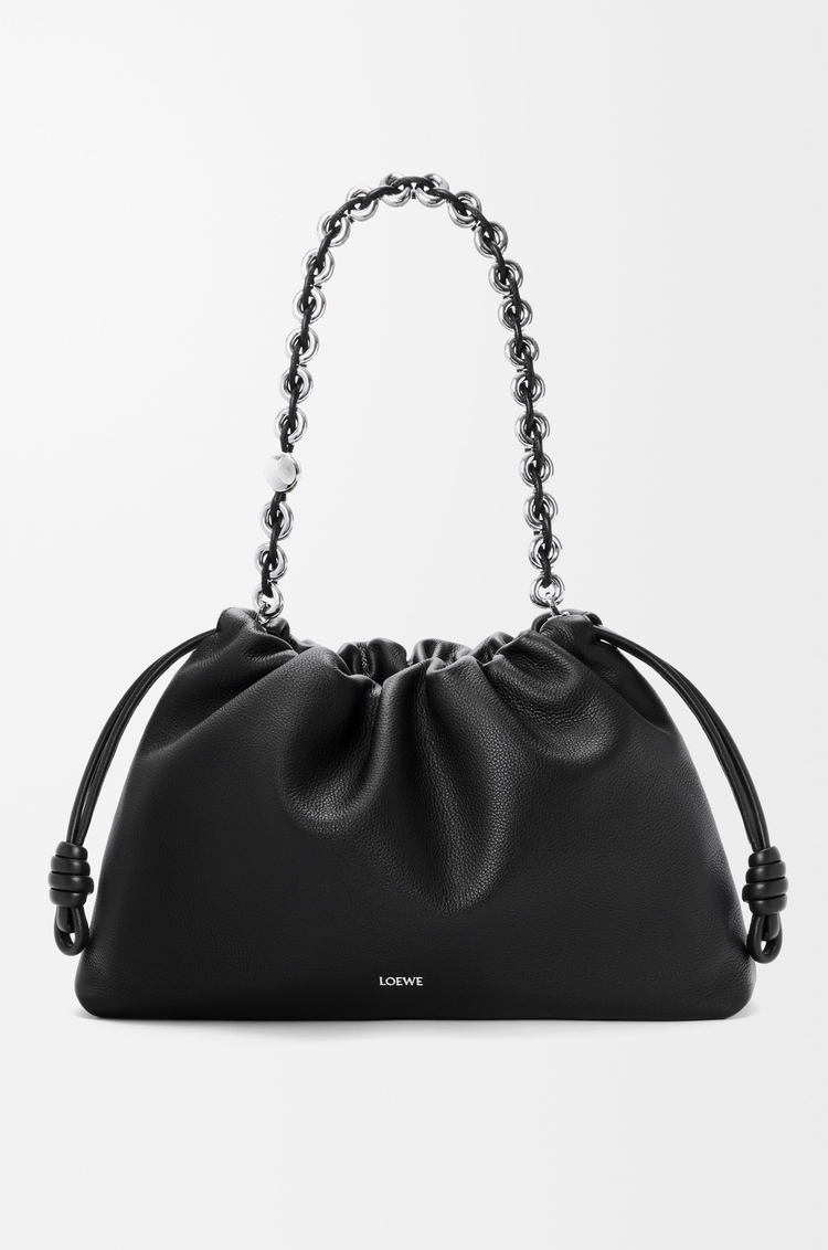 LOEWE Large Flamenco purse in fine grained calfskin Black