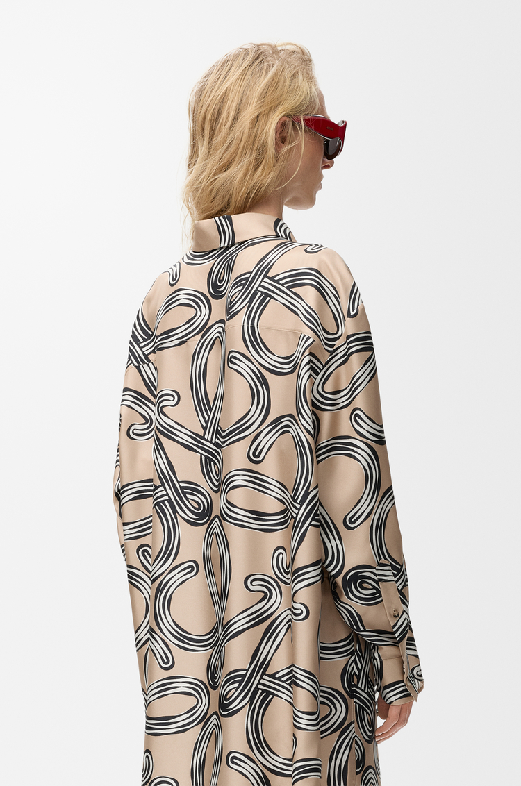 LOEWE Camisa en seda Beige/Negro