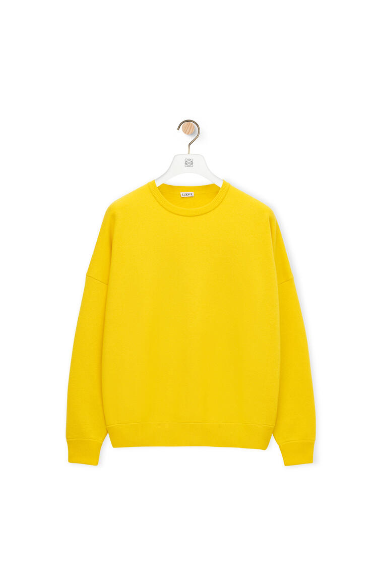 LOEWE Oversize crew neck sweater in cashmere Yellow Lemon