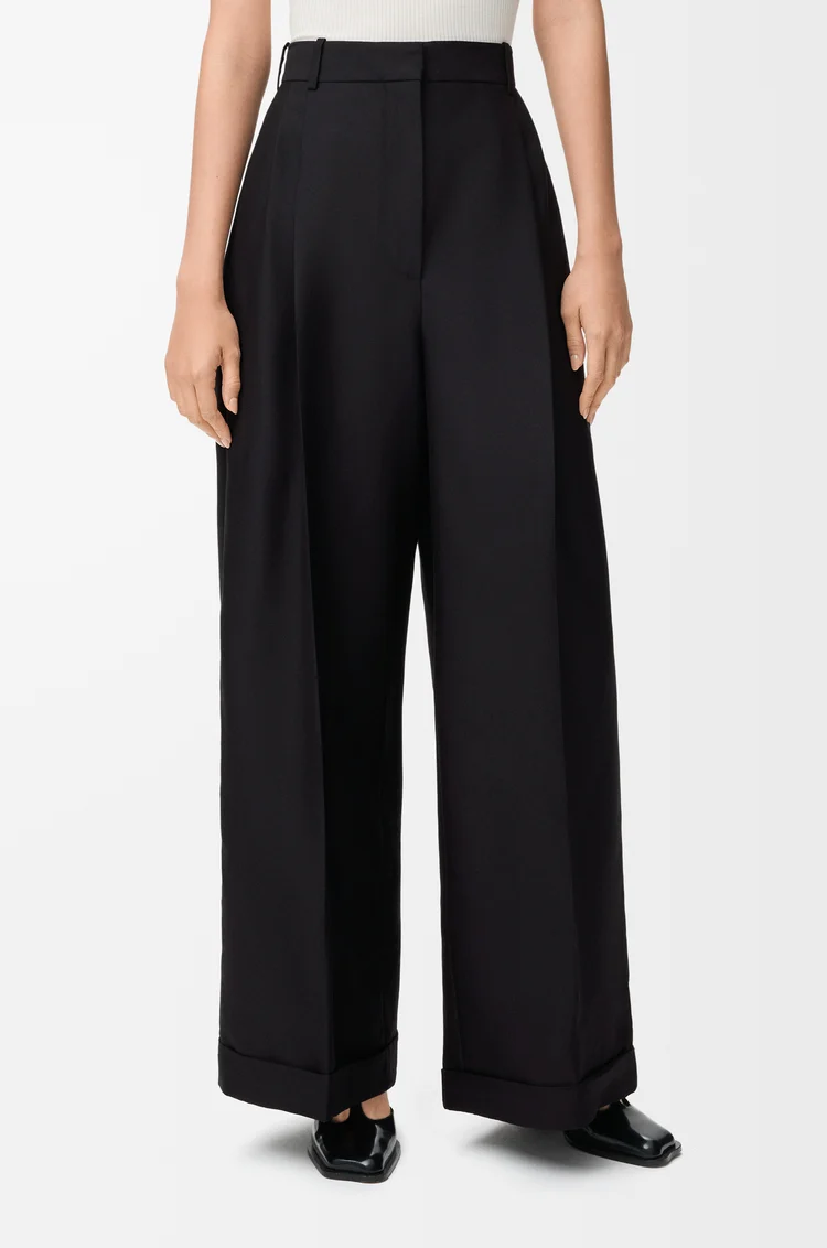 LOEWE Hose aus Wolle und Seide Schwarz