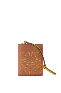 LOEWE Brand compact zip wallet in calfskin Tan/Ochre