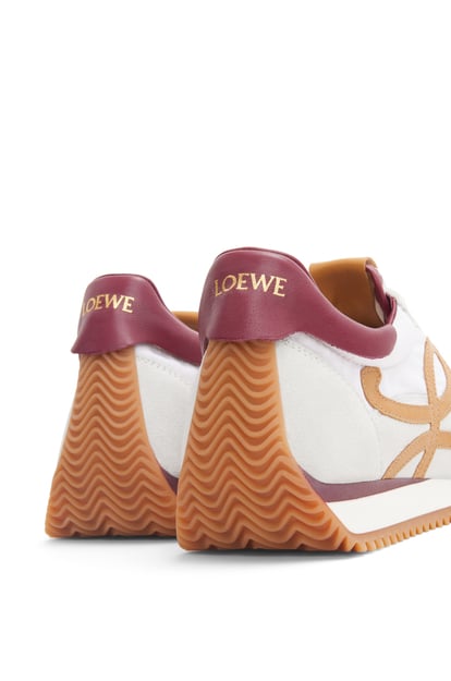 LOEWE Flow Runner in mix nylon and suede White/ Raspberry plp_rd