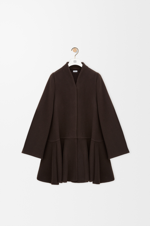 LOEWE Abrigo corto en lana y cashmere Marrón