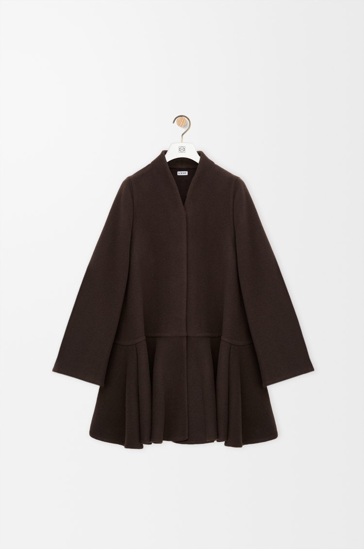LOEWE Abrigo corto en lana y cashmere Marrón