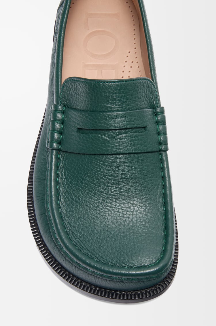 LOEWE Mocasín Campo en piel de ciervo Verde Oscuro