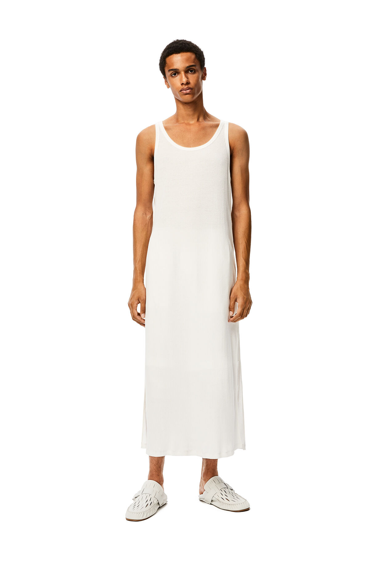 Long Rib Tank Top White - LOEWE