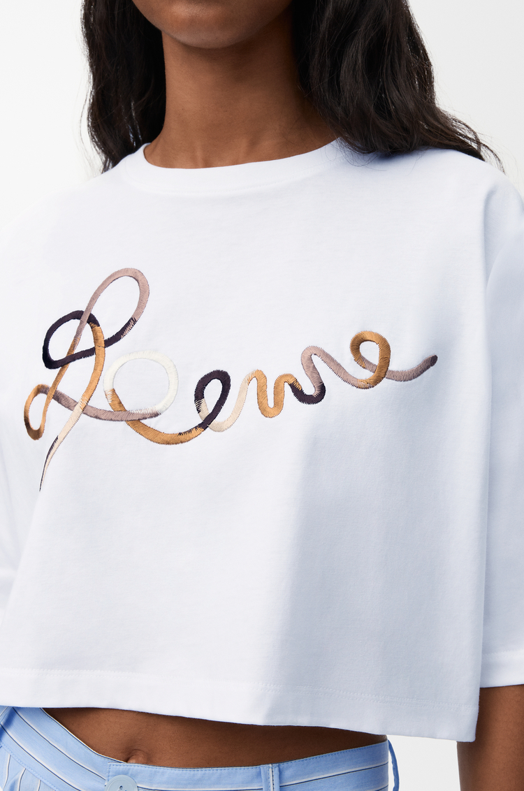 LOEWE 棉质短款 T 恤 白色