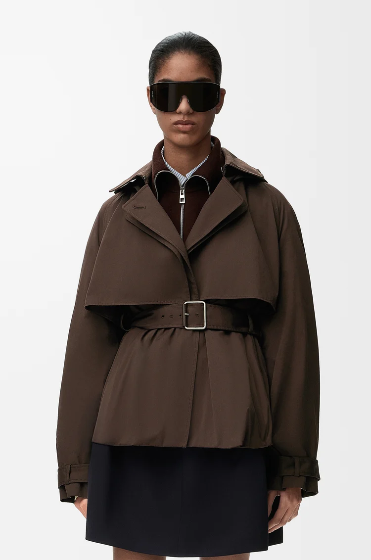 LOEWE Chaqueta en algodón y seda Marrón