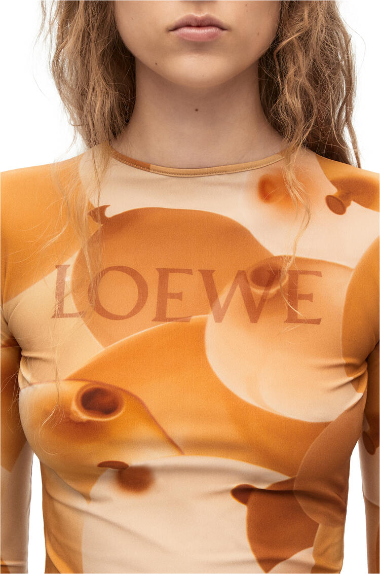 LOEWE Balloon print top in technical jersey Multicolor/Natural
