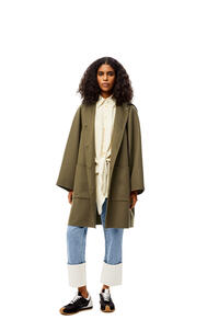 LOEWE Hooded coat and wool and cashmere Loden Green pdp_rd