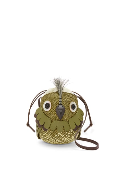 LOEWE Bird bag in iraca palm and calfskin 天然色/橄欖色 plp_rd