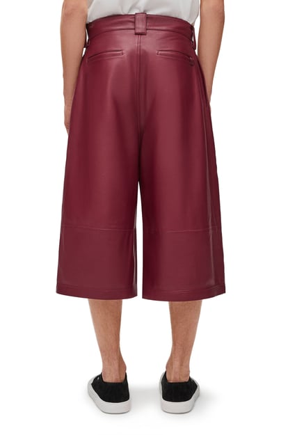 LOEWE Pleated shorts in nappa lambskin Bordeaux plp_rd