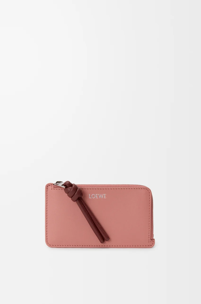 Knot coin cardholder in shiny nappa calfskin