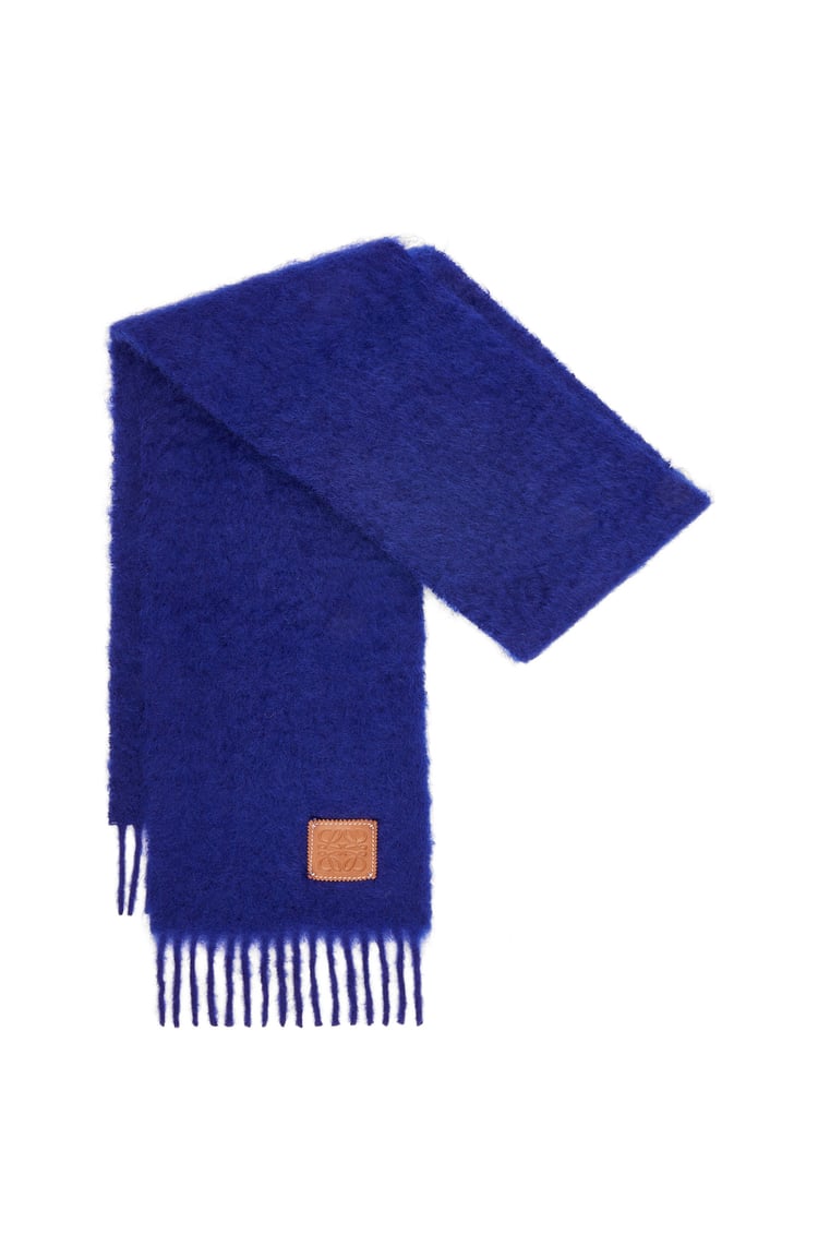 LOEWE Bufanda en mohair y lana Azul Oscuro